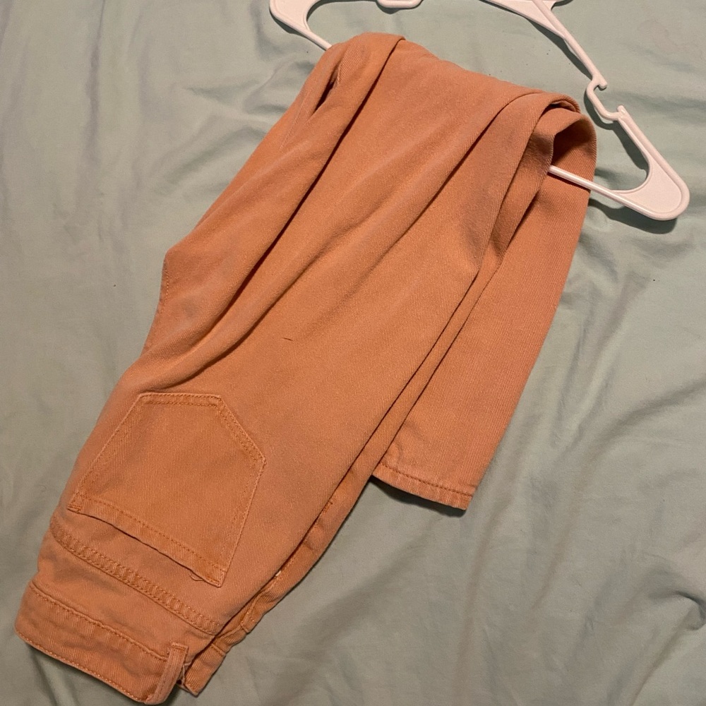 Perfect Pink/coral pair of loose leg jeans!